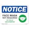 Signmission PSA, Notice, Face Mask Not Required If Fully Vaccinated, 18in X 12in Rigid Plastic, NS-P-1218-22684 OS-NS-P-1218-22684 - alternate 1